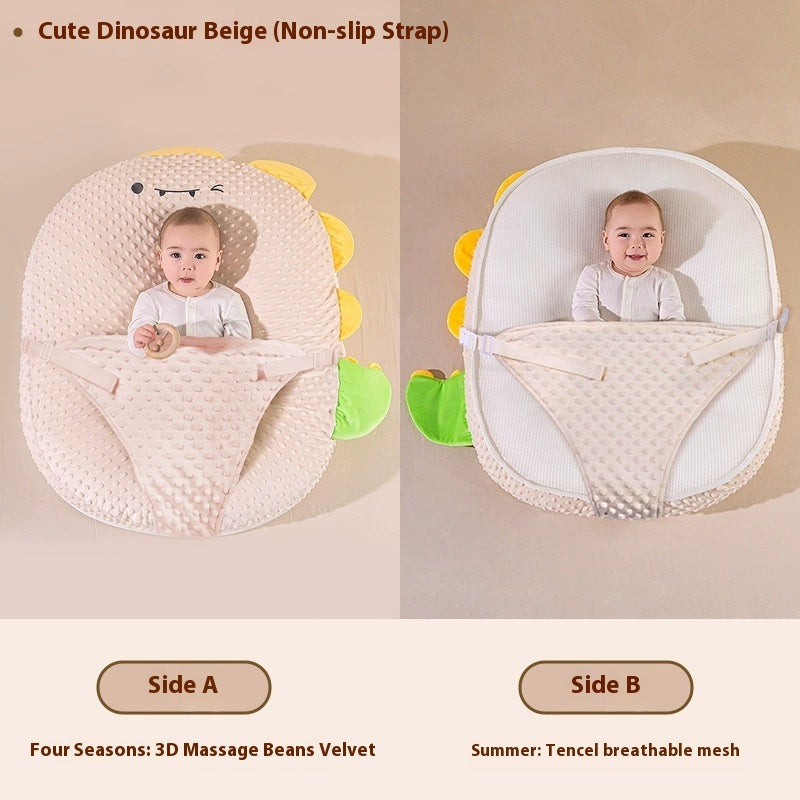 Baby Sleep Ramp – Anti-Spill Feeding Slope Nursing Pillow Dinosaur Pink Bean