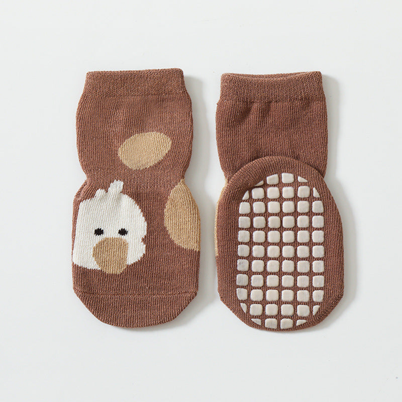Baby Non-Slip Socks – Autumn & Winter Tube Socks Coffee Color
