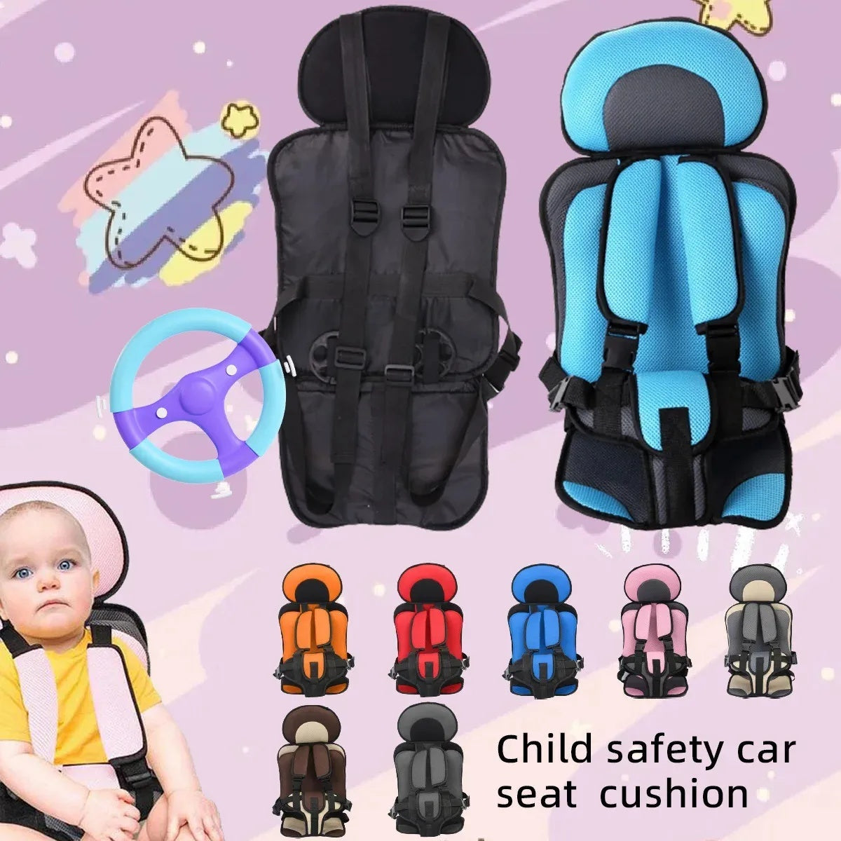 Baby Safety Seat – Portable Infant Car & Stroller Chair Pad