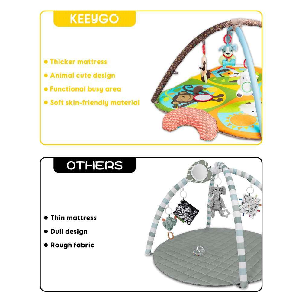 Baby Play Mat – Zoo Sensory Gym for Infants by Keeygo